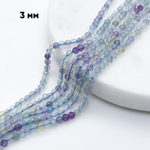 Флюорит граненый бусины, диаметр 2,9-3,1 мм, цена за 64-65 шт (1/2 нити)