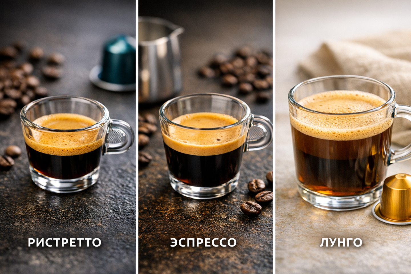 Чем отличается эспрессо, лунго и ристретто — простое объяснение