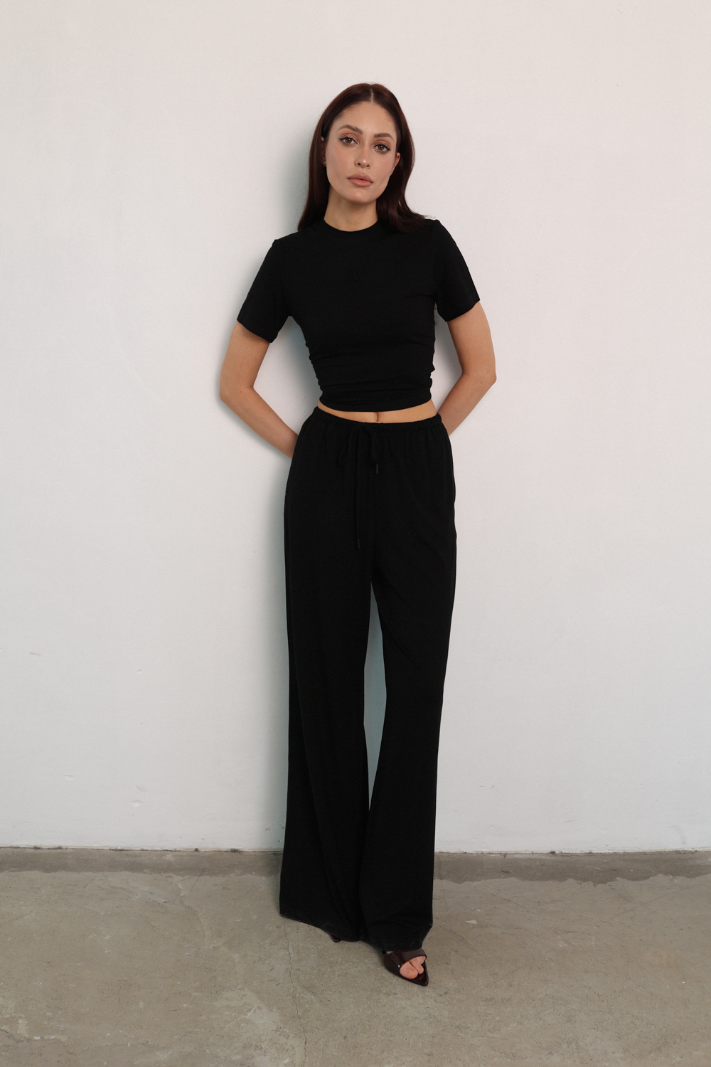 Брюки трикотажные черные