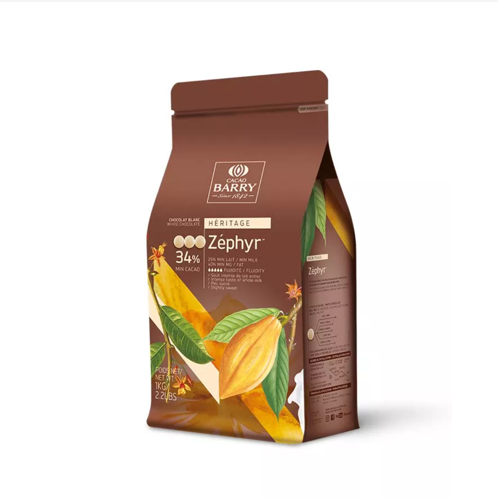 Шоколад белый Zephyr 35% Barry Pistoles, 1 кг