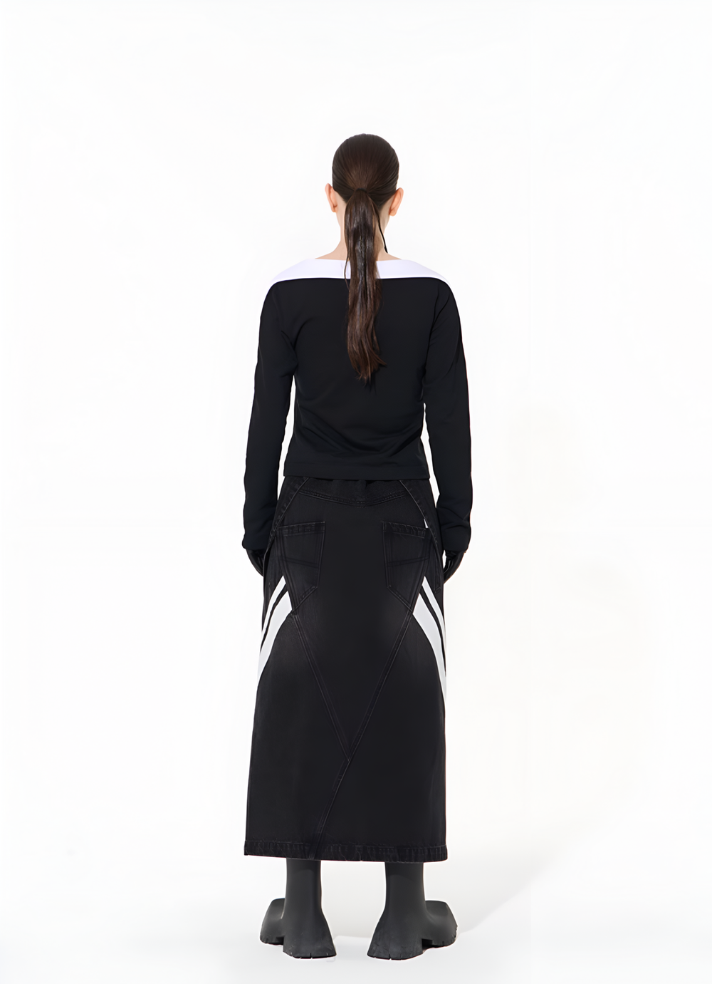 Джинсовая юбка BLIND Multilayered Denim Long Skirt