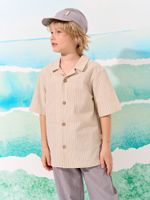 Рубашка хлопковая "Песок" с коротким рукавом 7+
