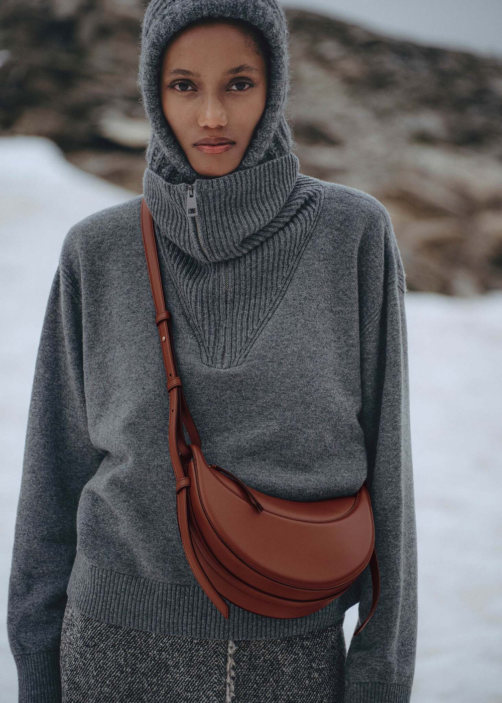 POLENE СУМКА NUMERO DIX, КРАСНОВАТО-КОРИЧНЕВЫЙ