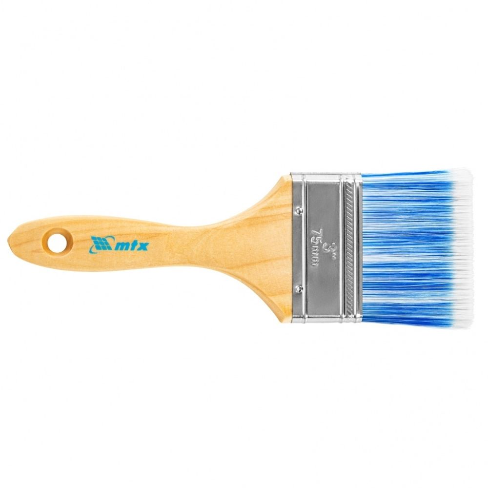 83073 Кисть плоская "Евро" 3", искусственная щетина 75мм, деревянная ручка  MTX