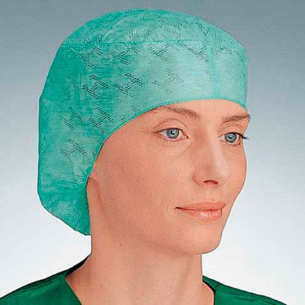 Foliodress cap Comfort form - c подкроенной затылочной частью и резинкой /аква/; 100 шт.