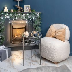 Столик декоративный Monstera Deliciosa (Монстера) Античное серебро