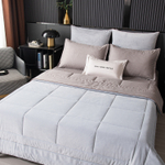 КПБ на резинке Сатин Velouria Luxe с Одеялом VLR008, Евро, 4 наволочки, простынь 180*200*25