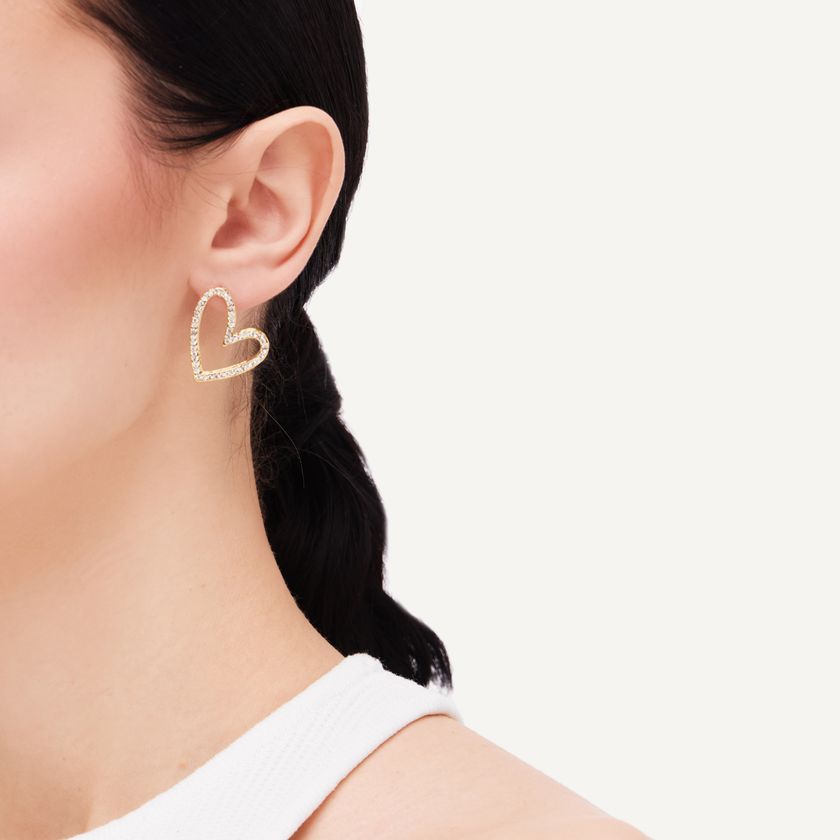 Серьги Космические Сердца – Золото
