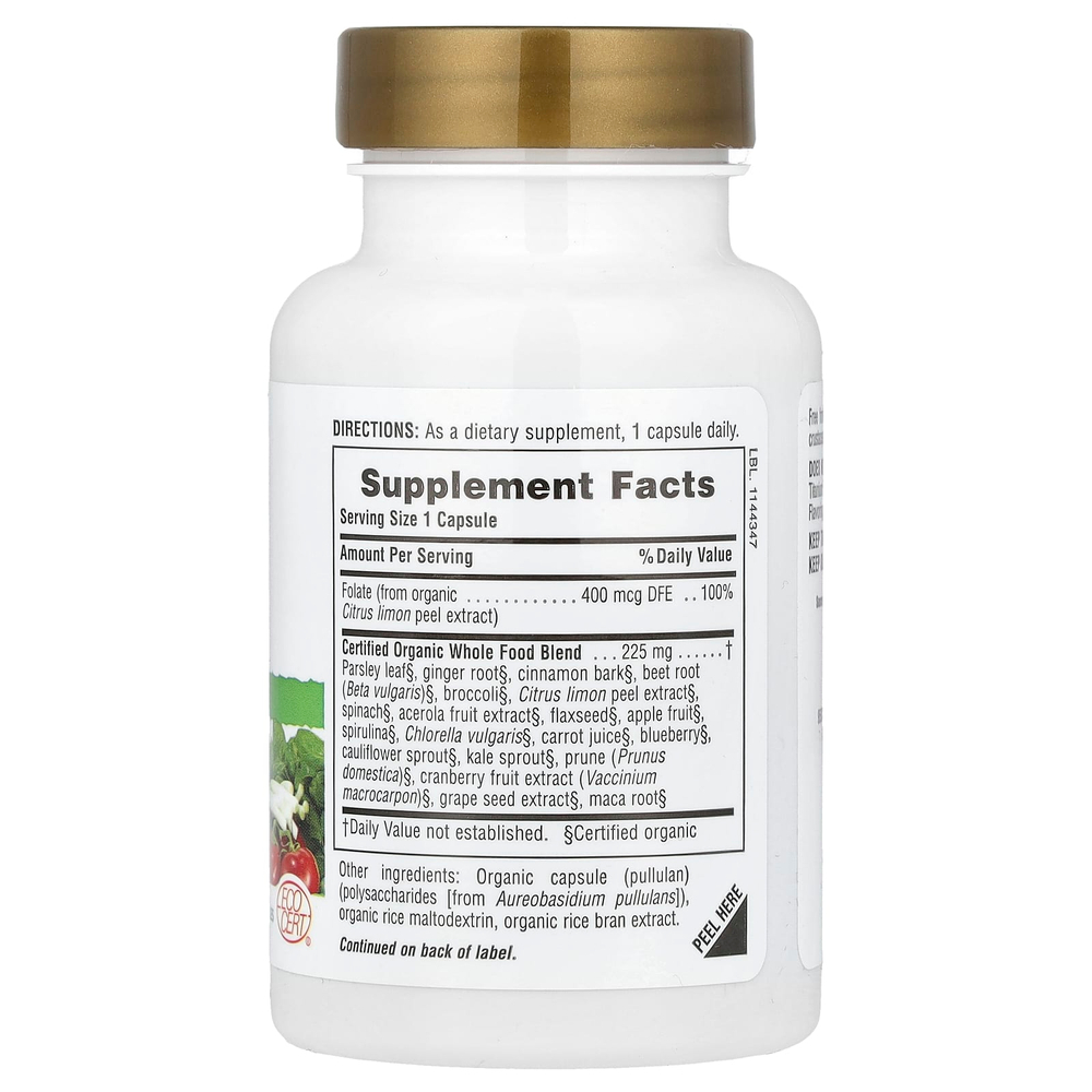 NaturesPlus, Source of Life®, Garden, фолат, 60 веганских капсул