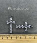 Подвеска люкс (Корея) крест со стеклом 0880
