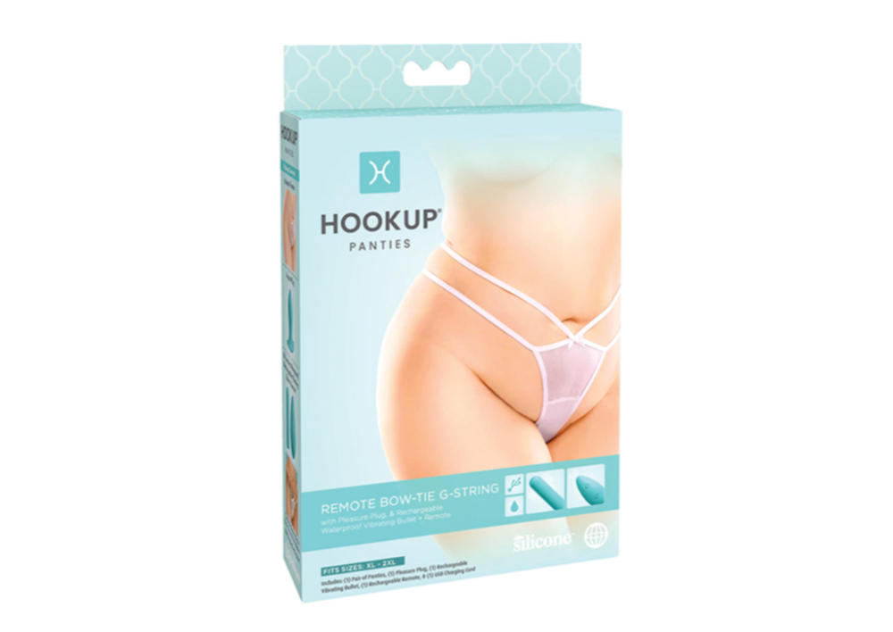 Анальная пробка с вибрацией и трусиками «Hookup Panties Bow-Tie G-String»