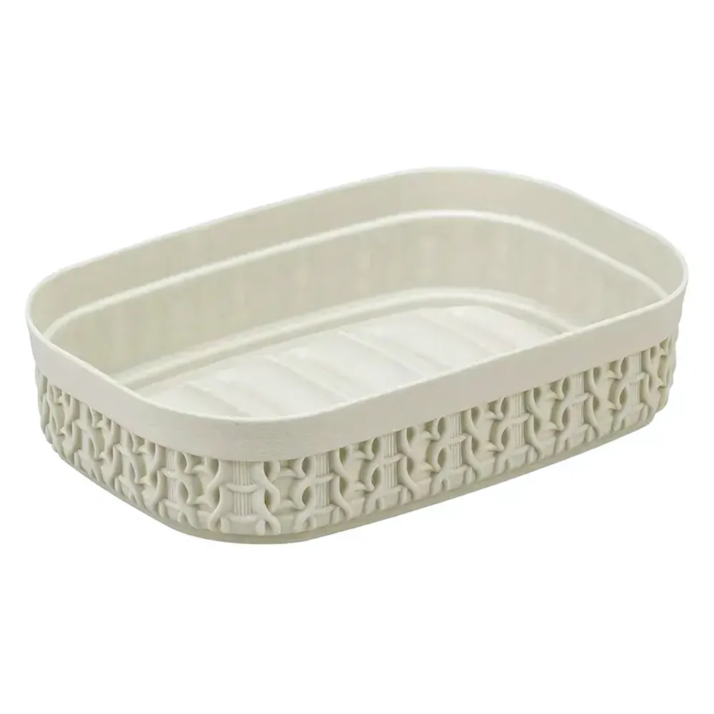 Мыльница ВЯЗАНИЕ белый ротанг Мыльница ВЯЗАНИЕ белый ротанг