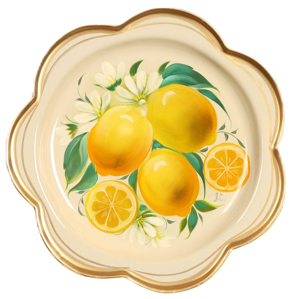 Жостовский поднос декоративный, размер 18 см (A1), металлический