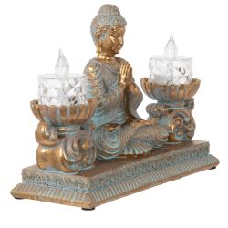GAEM Фигурка декоративная "Будда"с 2-мя LED свечами , L21,5 W7,5 H14,5 см