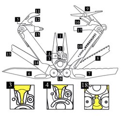 Мультитул Leatherman Wave Plus 2H, 18 функций, стальной, нейлоновый чехол
