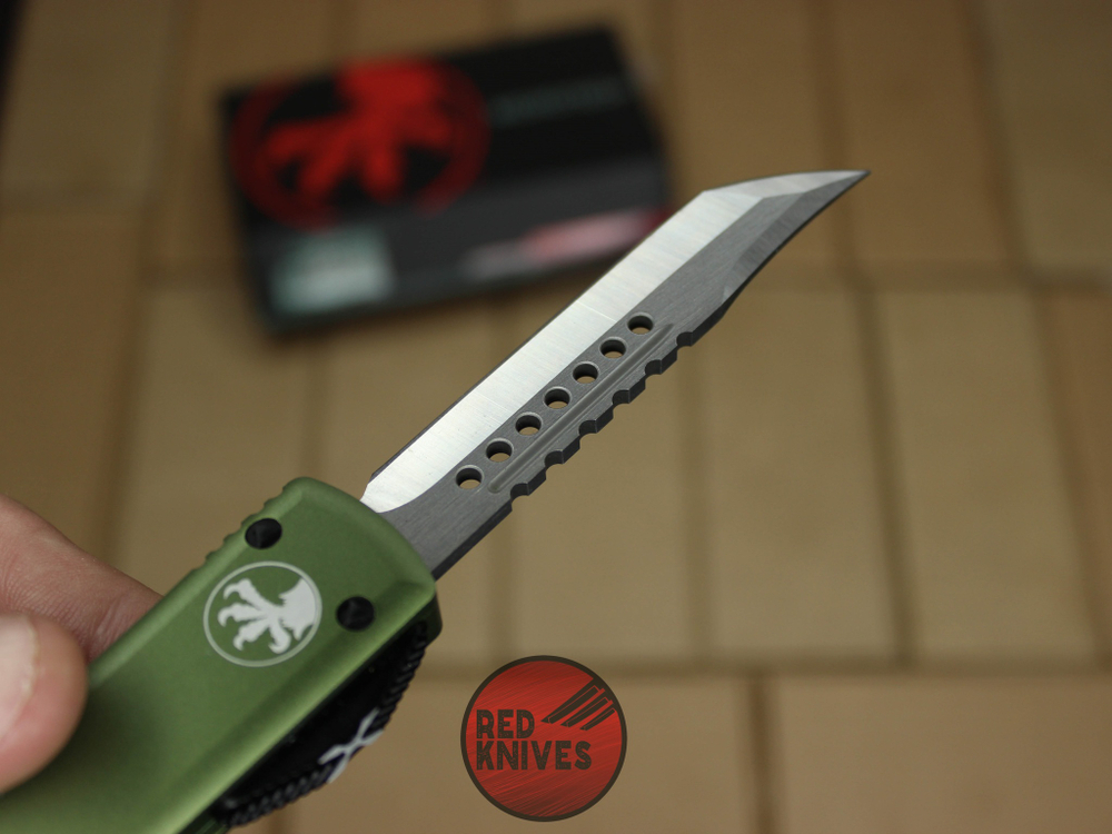 Нож Microtech Ultratech Helhound H/E - зеленая рукоять, сатин клинок + запчасти RK-360