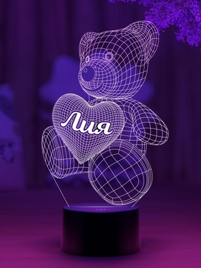 Ночник "Мишка с именем Лия"