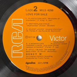 Винтажная виниловая пластинка LP Boney M Бони М Love For Sa le (Мексика 1977)