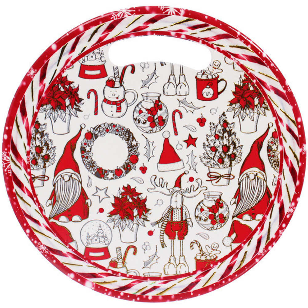 Подставка под горячее керамика 20см «Новогодние символы»