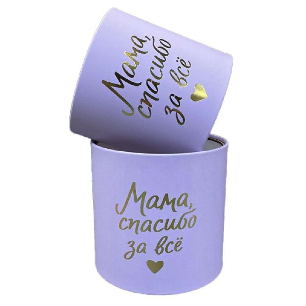 Набор/2шт "Мама спасибо за все" D18xH18см D16xH16см без крышки (Сиреневый)