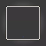 Зеркало в черной алюминиевой раме 80 см Comforty Сириус-80 светодиодная динамическая подсветка холодный свет, сенсор