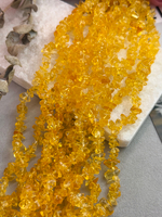 Стеклянные бусины галька 5-8 мм, нить 80 см, осенний