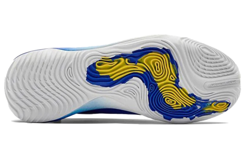 Under Armour Spawn 2 Golden State Warriors non-slip shock absorption low-top retro basketball shoes for men and women the same style white blue yellow