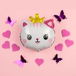 Шар с клапаном (13''/33 см) Мини-фигура, Котенок Принцесса, 1 шт.