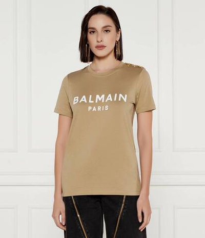 Футболка Balmain - бежевый(BF1EF005 BB02)