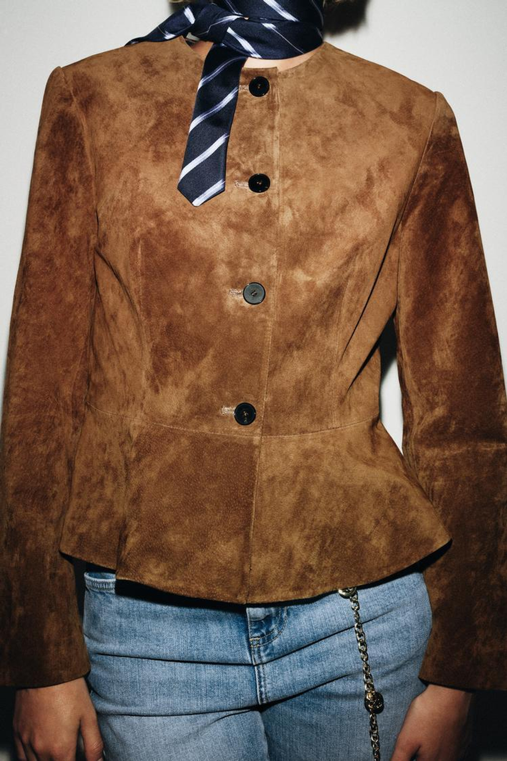 ZARA КУРТКА ИЗ 100% КОЖИ, ЦВЕТ ВИСКИ