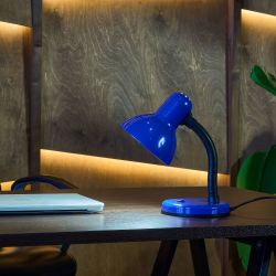 TLI-225 BLUE E27 Светильник настольный. Цоколь Е27. Механический выключатель. Синий. ТМ Uniel.