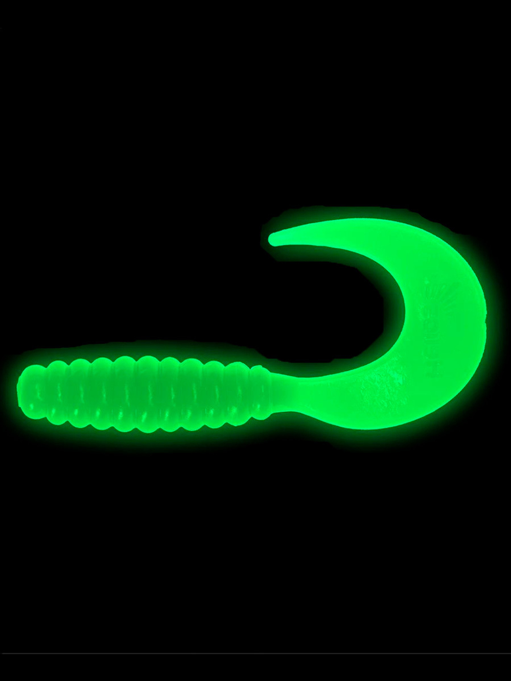 Твистер несъедобный Helios Credo 3,35"/8,5 см White & Green 100шт. (HS-11-016-N)