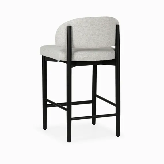 Полубарный стул Jeff, серая ткань, черные ножки