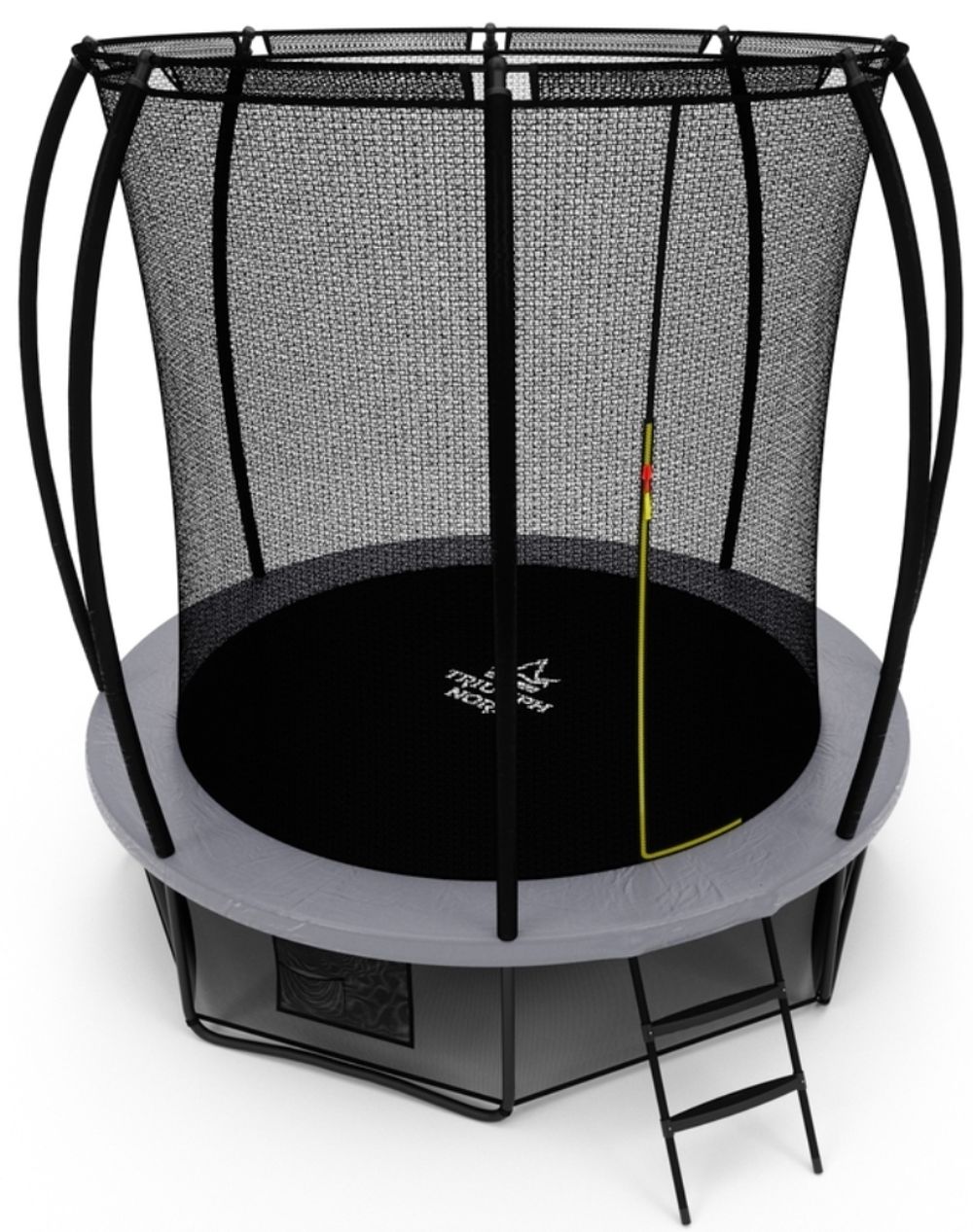 Батут Триумф Норд Премиальный 305 см двухцветный серый/оранжевый с лестницей