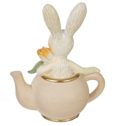 GAEM Фигурка декоративная "Заяц в чайнике", L8 W5 H10 см