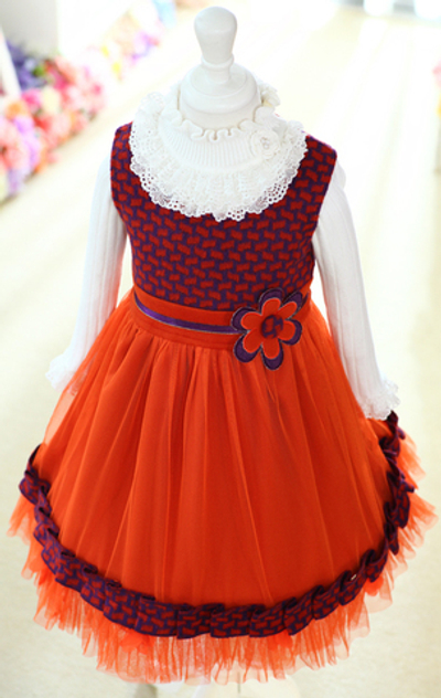 Платье детское с плотным топом и многослойной юбкой из фатина