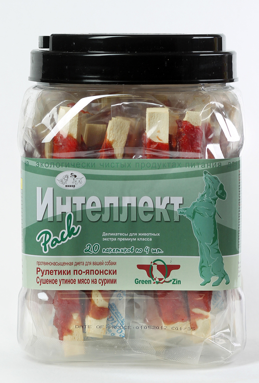 ПАК ИНТЕЛЛЕКТ (Сушеное утиное мясо на сурими в индивидуальной упаковке) 600 гр