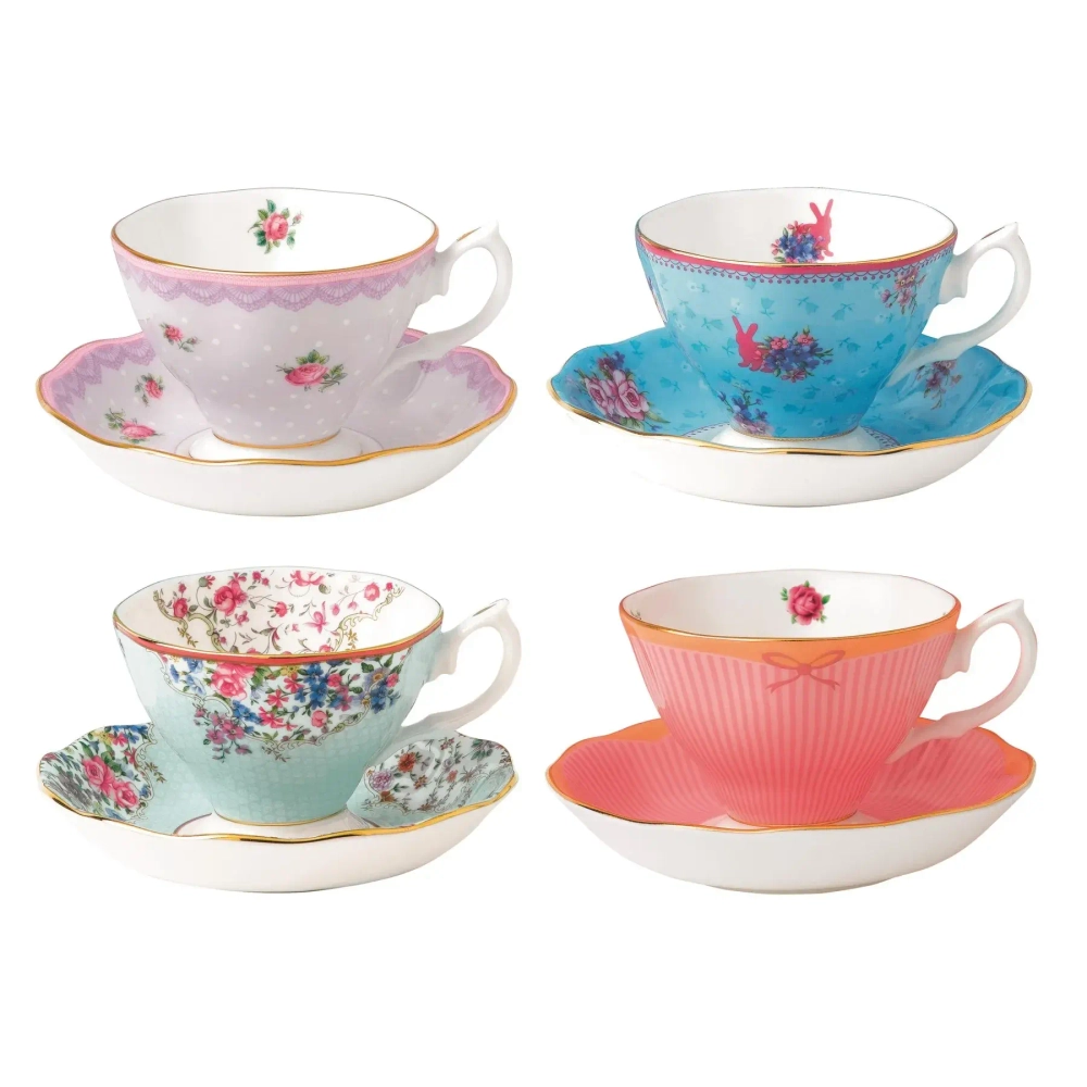Royal Albert Набор чашек с блюдцами Cheeky Pink 8 предметов