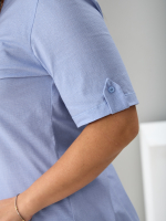 Блузка БЛ-122/рогожкаголубая