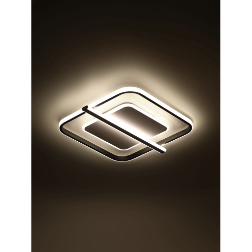 Светильник потолочный светодиодный ЭРА Модерн Franco CLL-1-107W 3K-6K RC BK с ДУ черный