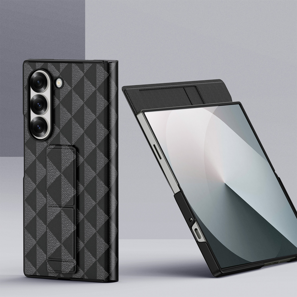 Складной чехол черного цвета с встроенной подставкой от Dux Ducis для Samsung Galaxy Z Fold 6, серия Fitt Series Case