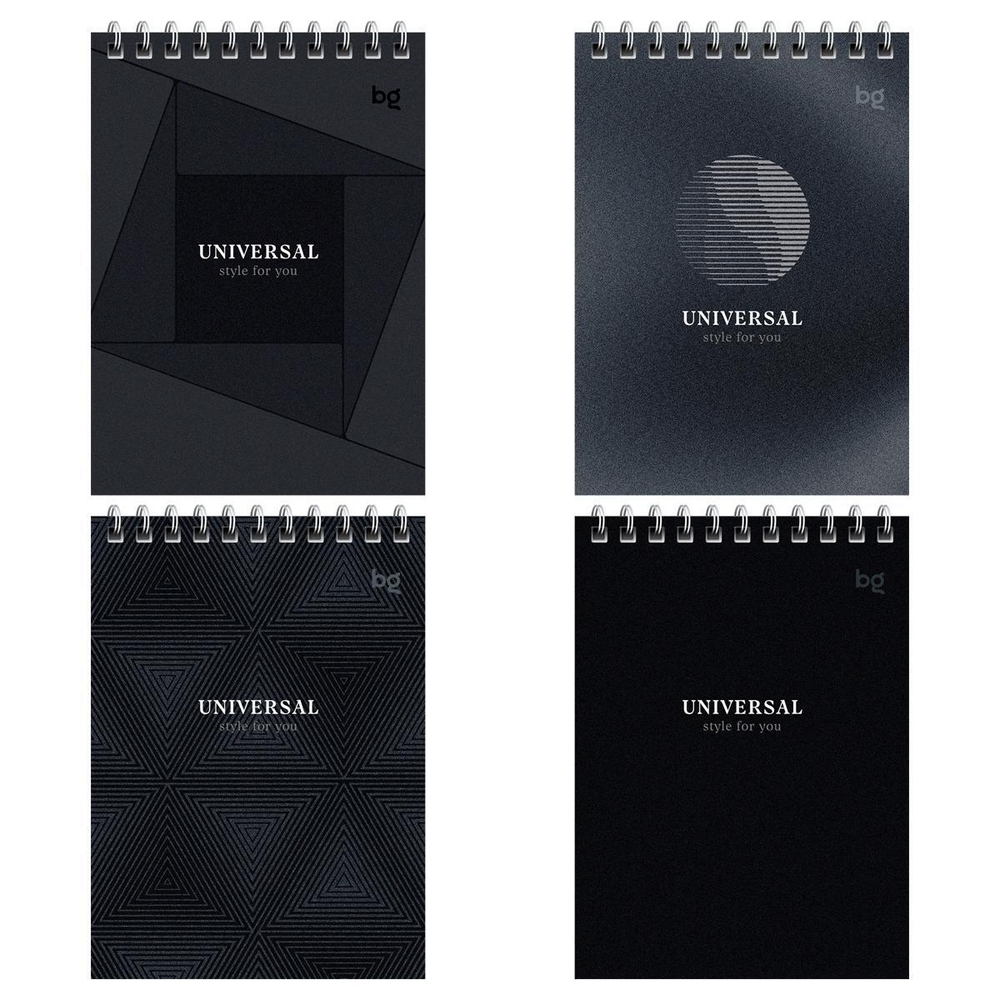 Блокнот А6 40л. клетка, на гребне "Монохром" (BG)