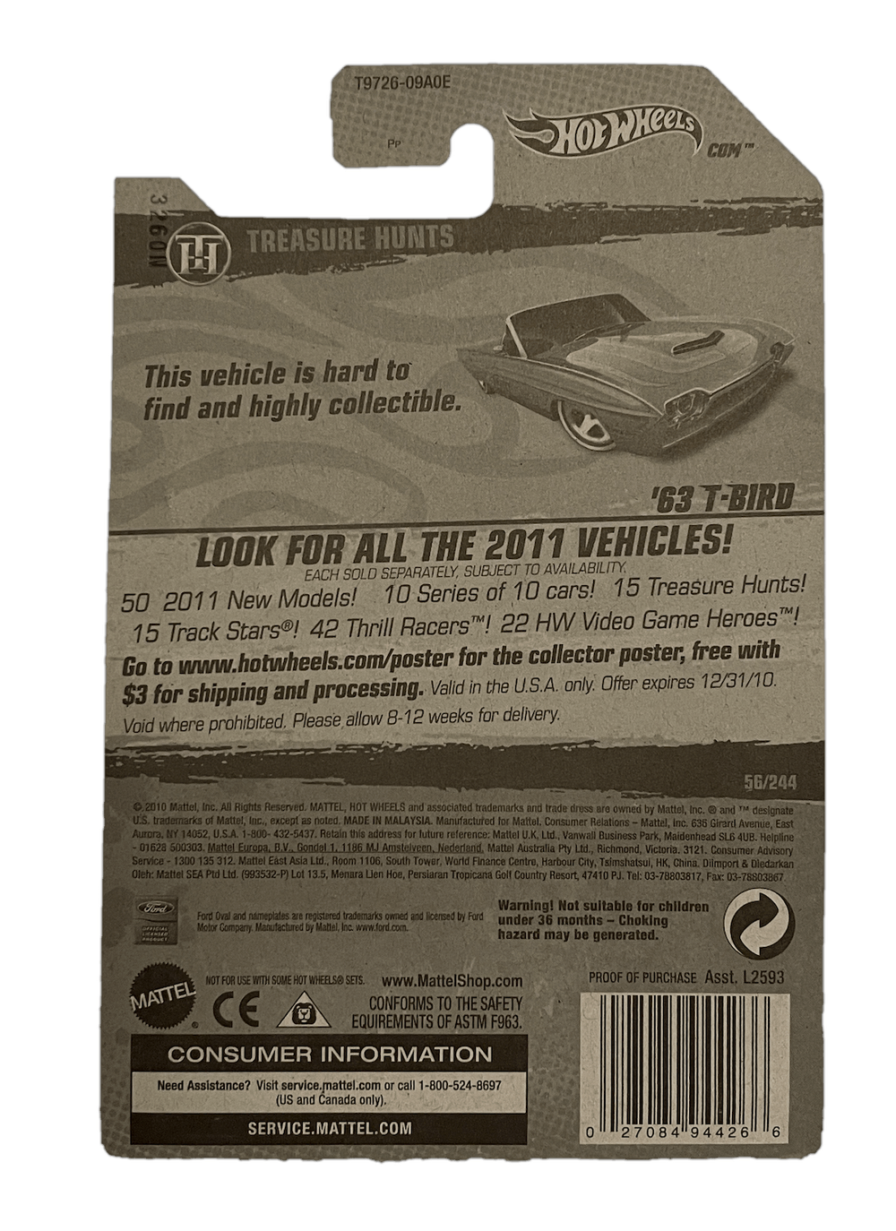 Hot Wheels Treasure Hunt '63 T-Bird (2011)