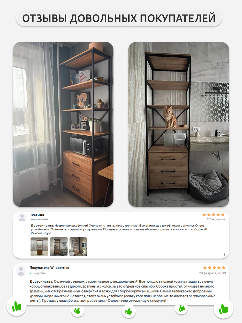 Стеллаж металлический с ящиками лофт OKTAV