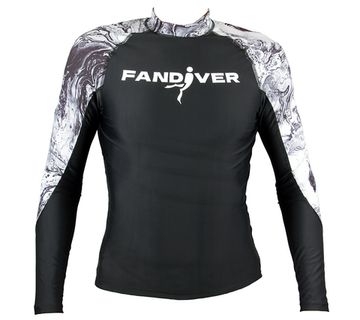 Гидрофутболка-рашгард FanDiver Marble мужская белый/черный