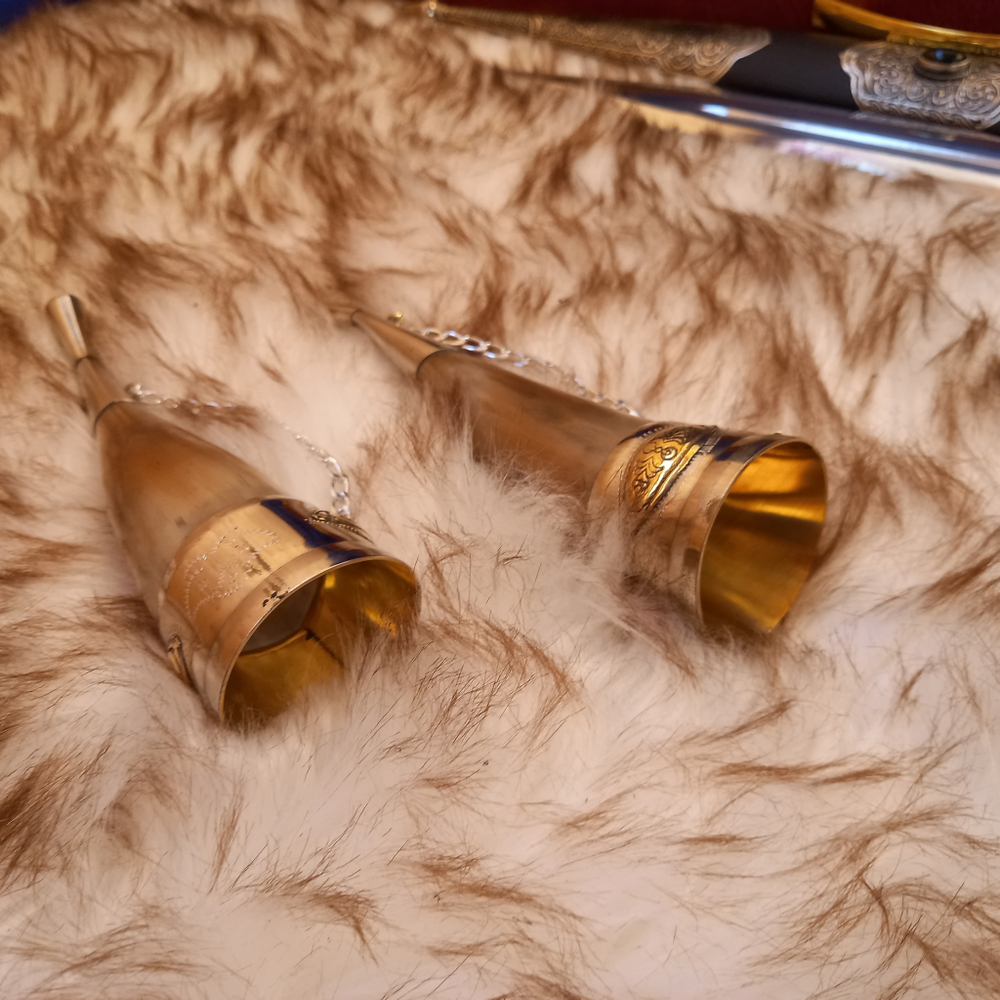 Набор подарочный "Джигит №1" (Кинжал кавказский, 2 рога для вина)