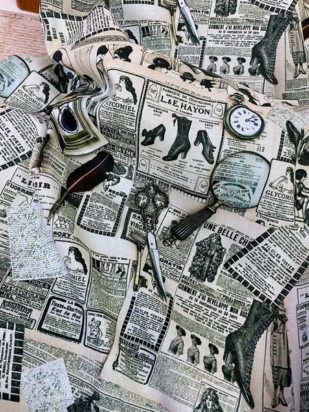 МОДА ВИНТАЖ, ЧЕРНИЛЬНИЦА , 100% хлопок Handmade Fabrics 6
