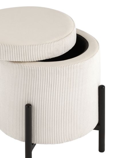 Пуф Дали с ящиком велюр молочный