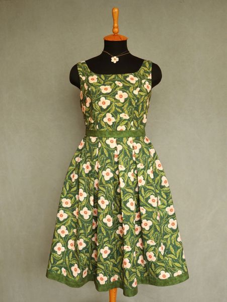 МАЛЬВА НА ЗЕЛЕНОМ, 100% хлопок, Handmade Fabrics 4