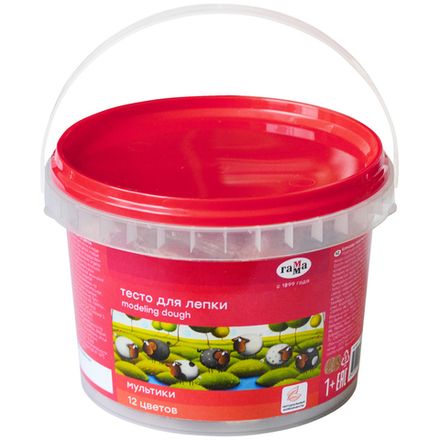 Масса для лепки Гамма Мультики 12цв. по 25гр. в пластиковой банке